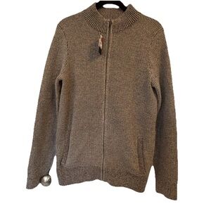 Joseph Abboud Wool Blend Zip Sweater Small Brown Mock Neck NWT